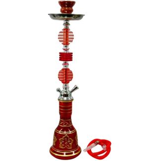 Hookah Set With Single Hose Flower Design – Assorted Colours (56cm)