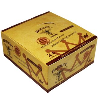 Wholesale Hornet 24 Booklets Organic Hemp King Size Slim R-Paper + Tips