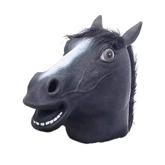 Large Latex Black Horse Head Mask