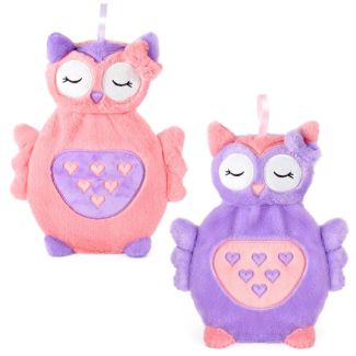 3D Owl Plush Hot Water Bottles - Assorted 