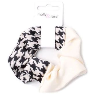 Houndstooth Check Fabric Hair Scrunchie - Assorted - 10cm