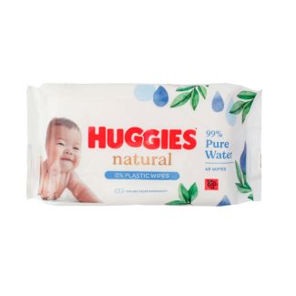 Huggies 99% Pure Water Natural Wipes - 48