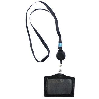 ID Pouch with Stretch Lanyard – Black
