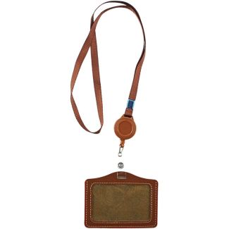ID Pouch with Stretch Lanyard – Brown 