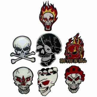 Wholesale Skulls Design Iron-On Patches - Assorted Designs
