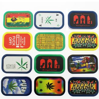 Wholesale Plastic Box  Rasta Theme & Sentences 1oz 