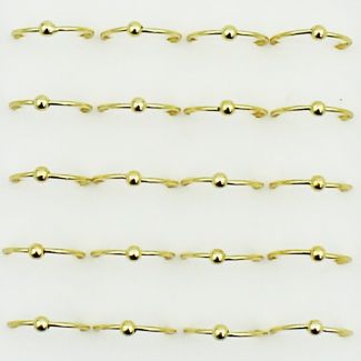 Sterling Silver Ball Closure Nose Rings- Gold (10mm)
