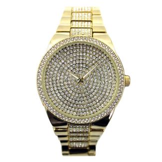 Wholesale NY London Mens Classic Bling Crystals Dial Fashion Watch - Gold
