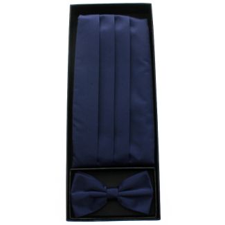 Men's Bow Tie With Sash Belt - Navy Blue