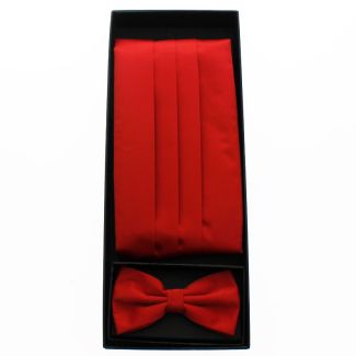 Men's Bow Tie With Sash Belt - Red