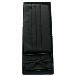 Men's Bow Tie With Sash Belt - Black
