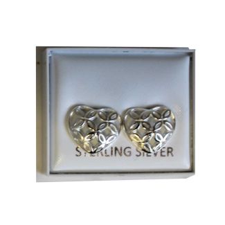 Sterling Silver Heart Studs - Approx 13mm