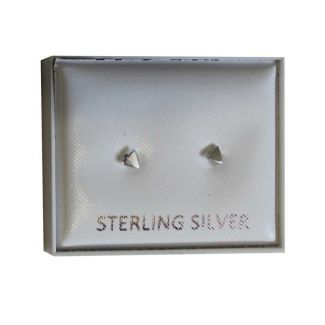  Sterling Silver Triangle Studs - Approx 3mm