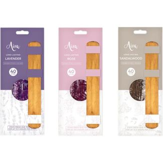 Incense Sticks with Wooden Holder – Pack of 40 (Assorted Scents)