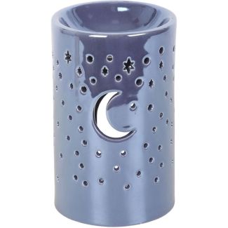 Iridescent Moon Pillar Oil Burner and Wax Warmer - Purple