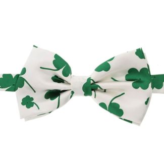 St Patrick's Day Bow Tie - White