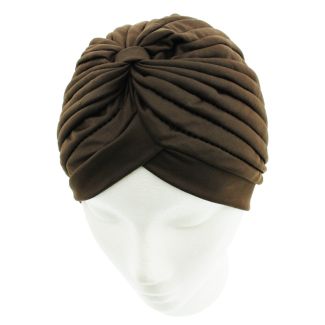 Jersey Turban Hat - Brown 