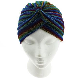 Jersey Turban Hat - Glitter Rainbow