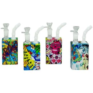 Juice Box Design Dab Glass Waterpipe - Assorted
