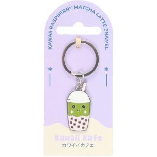 Kawaii Matcha Bubble Tea Enamel Keyring - 7.5cm