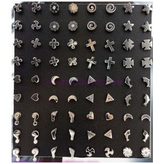 316 Surgical Steel Ear Studs - Assorted Design (Pack of 36 Pairs) (KDM217)