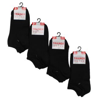 Kids Black Trainer Socks(3 Pair Pack) - (12-3.5)
