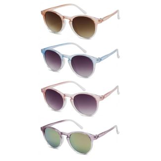 Kids Round Reflector Sunglasses With Pouch - Assorted