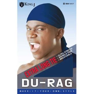 King. J Durag With Extra Long Tie - Navy (004)