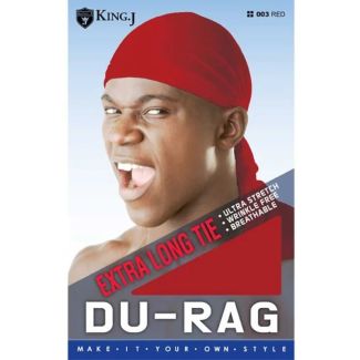 King. J Durag With Extra Long Tie - Red (003)