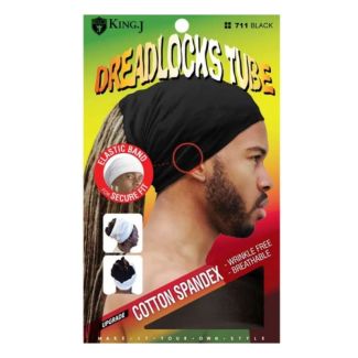 King.J Unisex Cotton Spandex Dreadlocks Tube - Black (711)