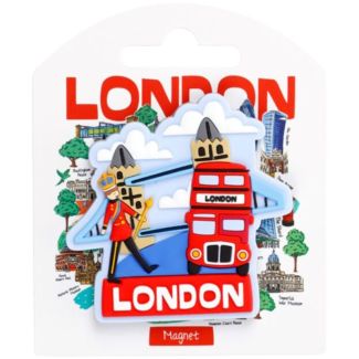King, Tower Bridge & Red Bus London Souvenir PVC Magnet
