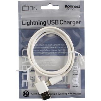 Konnect Charging Cable (USB to Lightning)  – White (1m)