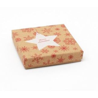 Wholesale Kraft Gift Box With White Star Print - 9x9x2cm 