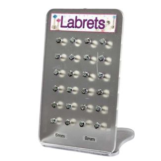 Labrets Rain Crystal Claw Set Silver - Assorted Sizes