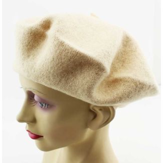 Wholesale Ladies 100% Wool Beret Hats - Beige