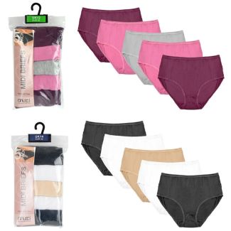 Ladies Midi Briefs (Pack of 5) - Assorted Colour & Sizes 