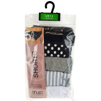 Ladies Cotton Rich Shorts (Pack of 5) - Assorted