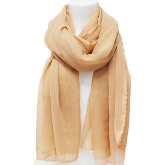 Ladies Georgette Fabric Head Scarf/Dupatta - Rose Gold 