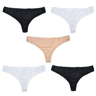 Ladies Natural Coloured Thongs (5 Pack) - Asst 