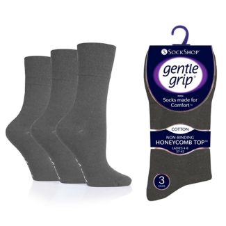 Ladies Plain Gentle Grip Socks