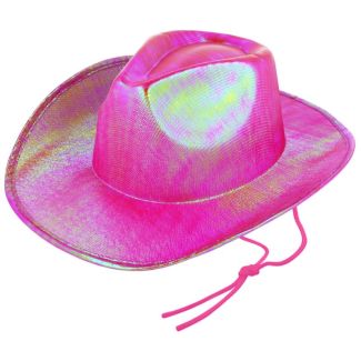 Cowboy Hat with Studded Band & Cord - Pink
