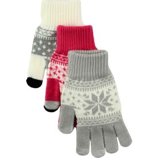 Ladies Snowflake Touch Screen Gloves - Assorted Colours