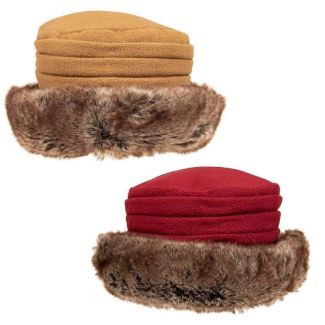 Adults Wide Brim Hat With Faux Fur Brim - Assorted Colours 