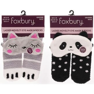 Ladies Novelty Eye Mask & Socks With Gripper 