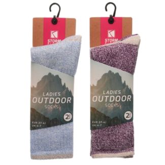 Ladies Outdoor Ankle Socks - Assorted Colour  (2 Pack)