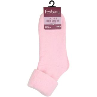 Ladies Plain Brushed Bed Socks- Assorted 