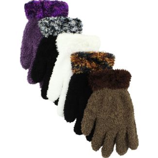Ladies Thermal Soft Microfibre Feather Gloves - Assorted Colours