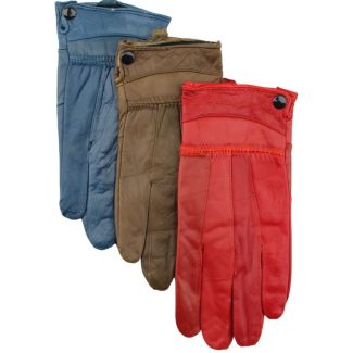 Ladies Leather Thinsulate Gloves - Assorted Colours (A)