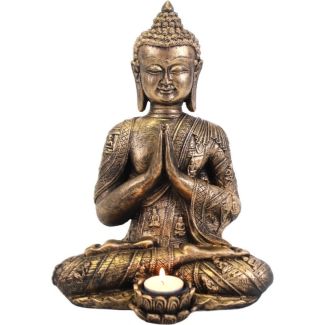 Large Gold Effect Buddha Tealight Holder - 33cm