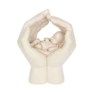 Large Shelter 17.5cm Baby in Cradled Hand Figurine